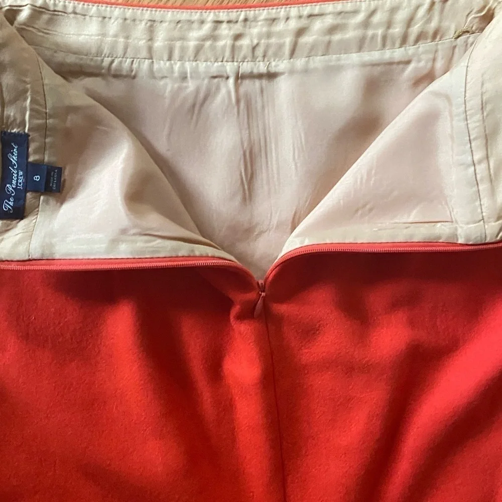 J. Crew Wool The Pencil Skirt Orange Color
